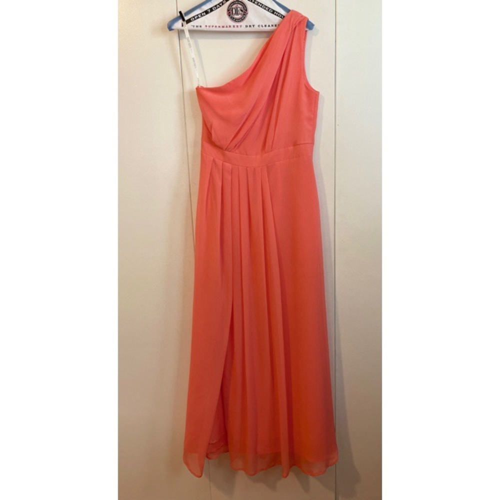 David’s Bridal long chiffon bridesmaids dress